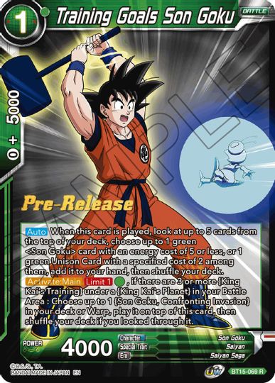 Training Goals Son Goku (BT15-069) [Saiyan Showdown Prerelease Promos] | Tables and Towers