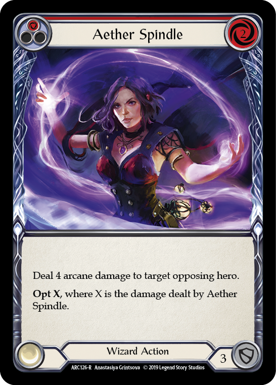 Aether Spindle (Red) [ARC126-R] (Arcane Rising)  1st Edition Rainbow Foil | Tables and Towers