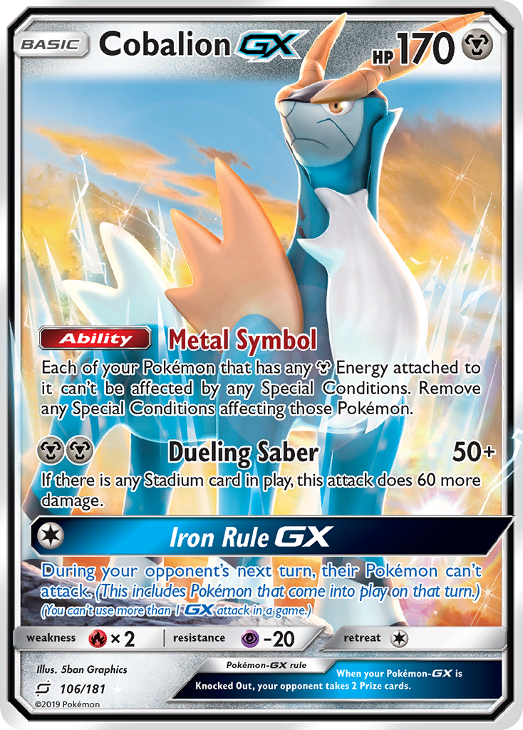 Cobalion GX (106/181) [Sun & Moon: Team Up] | Tables and Towers