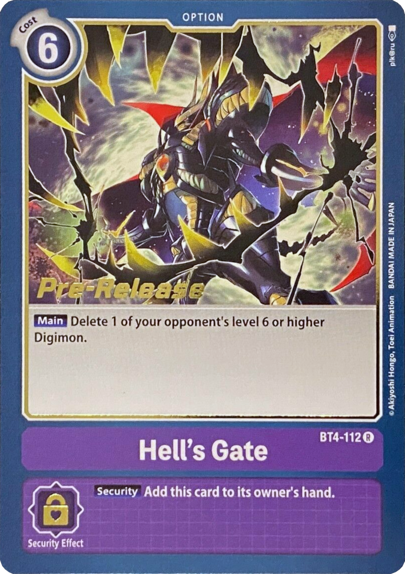 Hell's Gate [BT4-112] [Great Legend Pre-Release Promos] | Tables and Towers