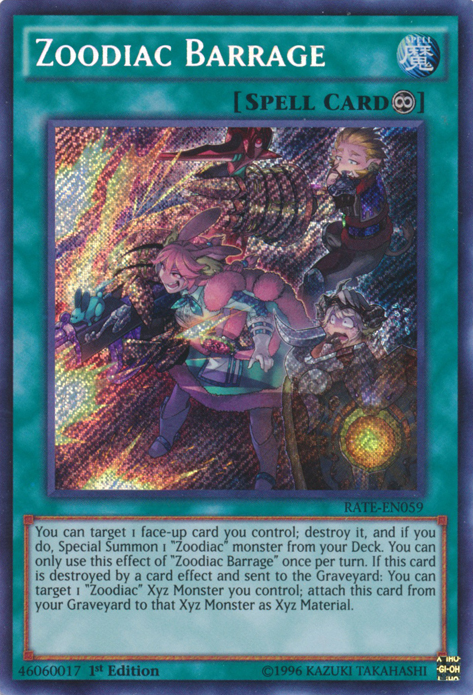 Zoodiac Barrage [RATE-EN059] Secret Rare | Tables and Towers