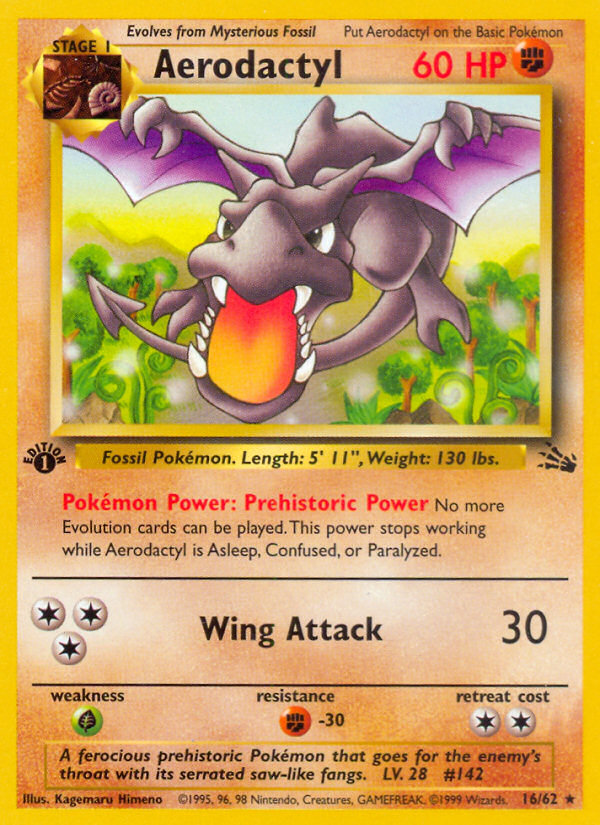 Aerodactyl (16/62) [Fossil 1st Edition] | Tables and Towers