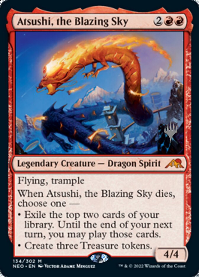 Atsushi, the Blazing Sky (Promo Pack) [Kamigawa: Neon Dynasty Promos] | Tables and Towers