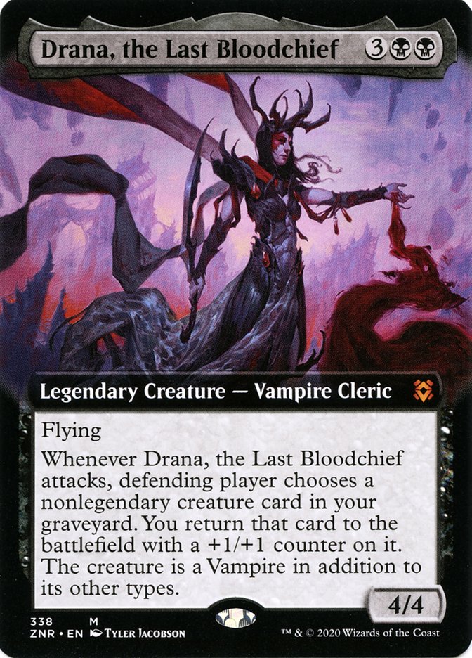 Drana, the Last Bloodchief (Extended Art) [Zendikar Rising] | Tables and Towers