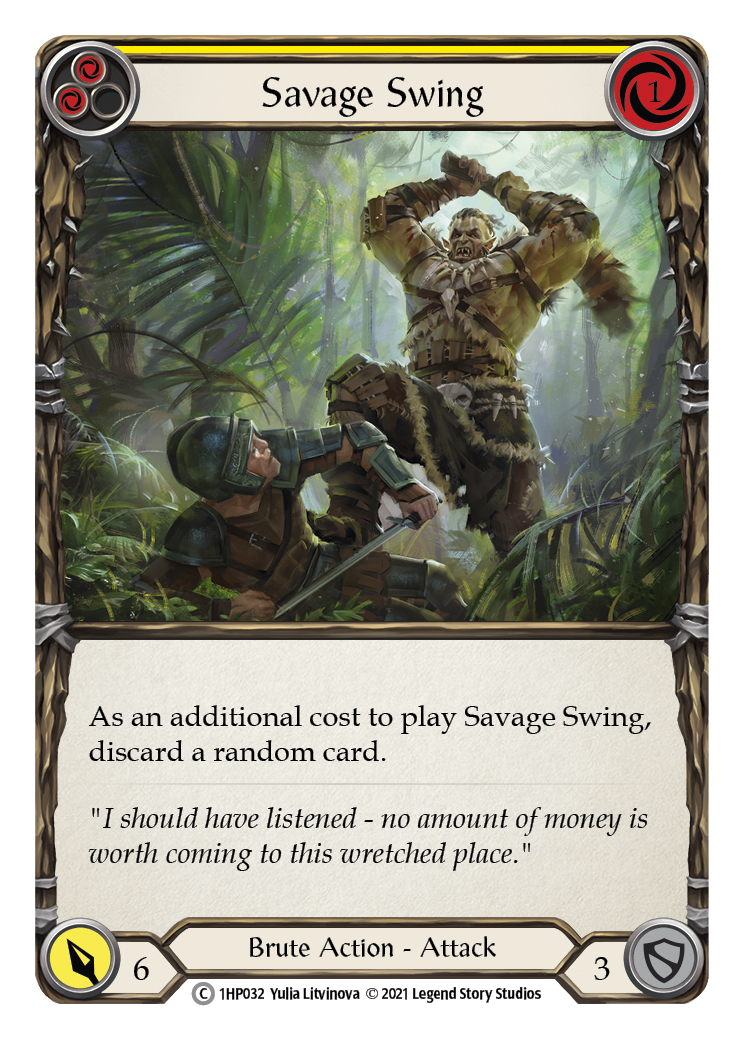 Savage Swing (Yellow) [1HP032] (History Pack 1) | Tables and Towers