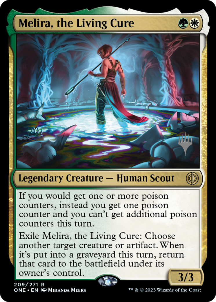 Melira, the Living Cure (Promo Pack) [Phyrexia: All Will Be One Promos] | Tables and Towers