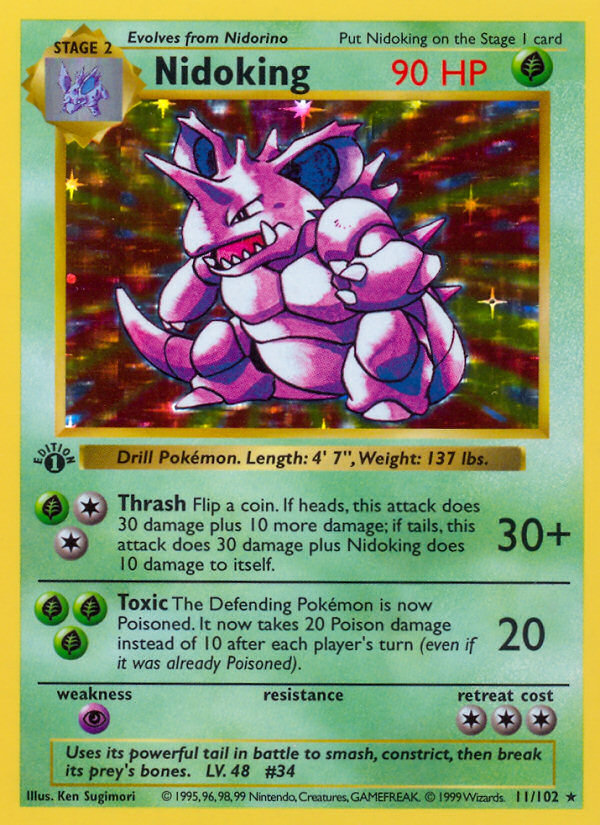 Nidoking (11/102) (Shadowless) [Base Set 1st Edition] | Tables and Towers