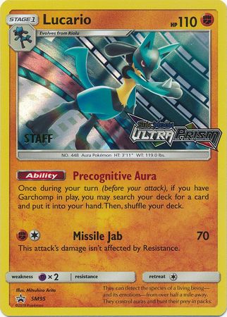 Lucario (SM95) (Staff Prerelease Promo) [Sun & Moon: Black Star Promos] | Tables and Towers