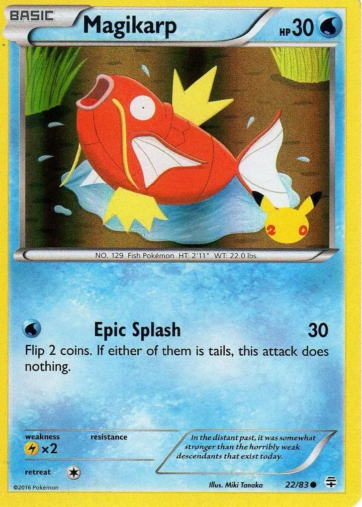 Magikarp (22/83) (20th Anniversary Stamp) [XY: Generations] | Tables and Towers