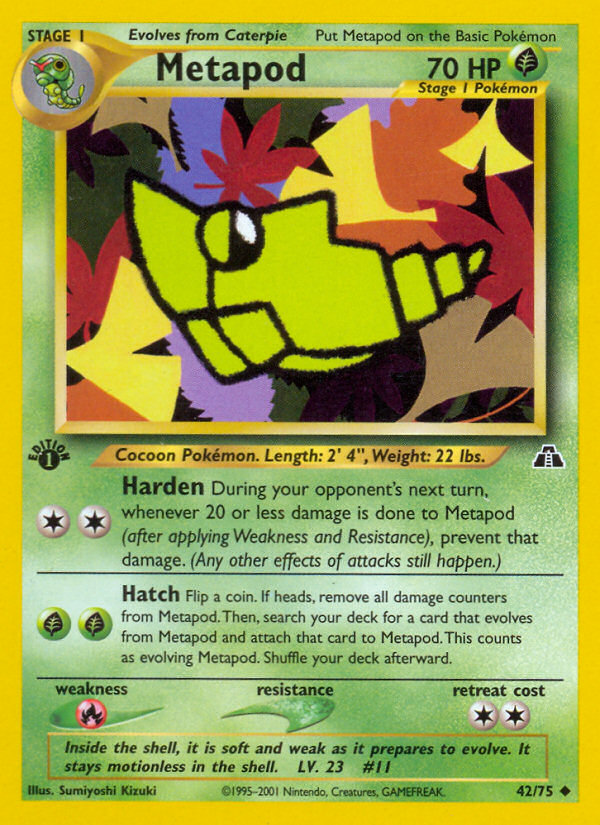 Metapod (42/75) [Neo Discovery 1st Edition] | Tables and Towers