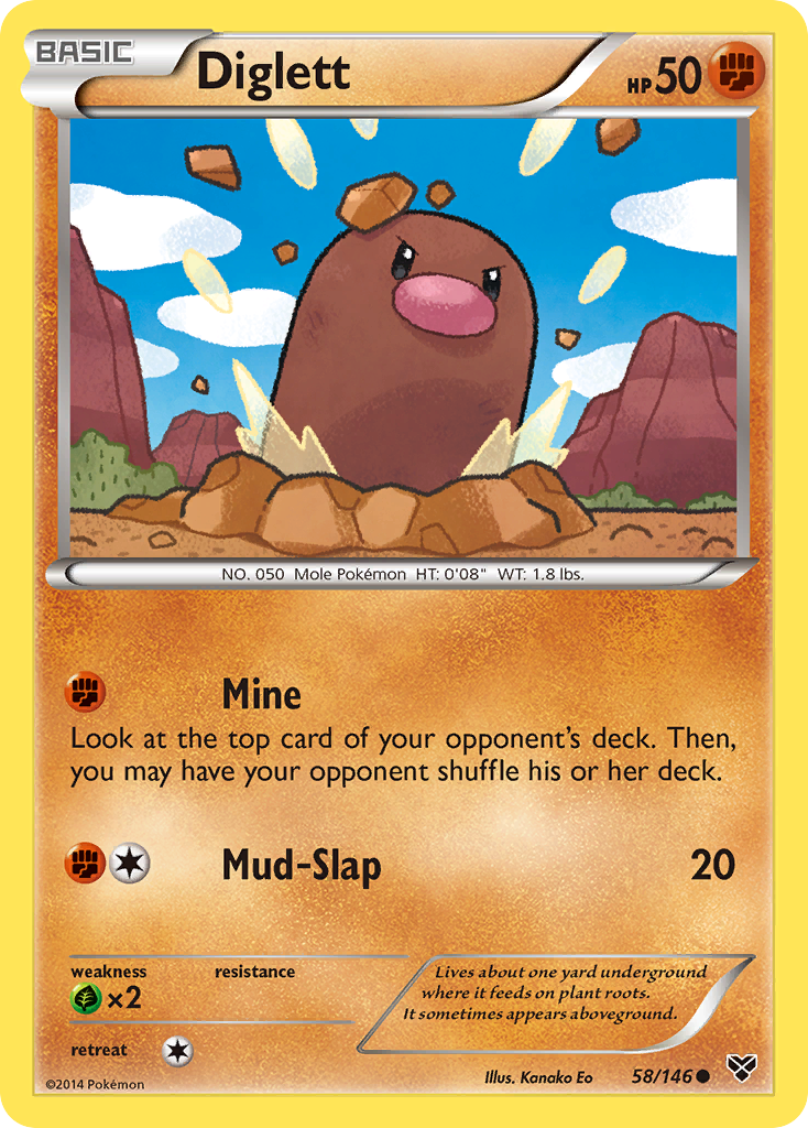 Diglett (58/146) [XY: Base Set] | Tables and Towers