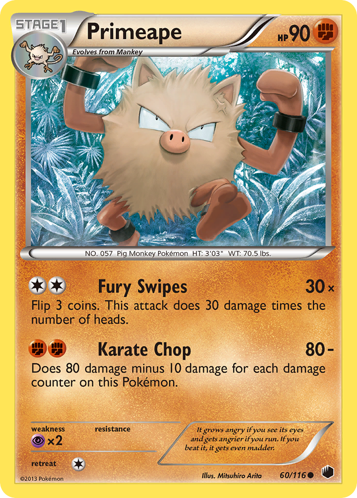 Primeape (60/116) [Black & White: Plasma Freeze] | Tables and Towers