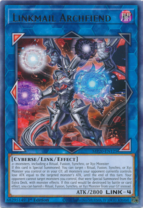 Linkmail Archfiend [MP20-EN125] Rare | Tables and Towers