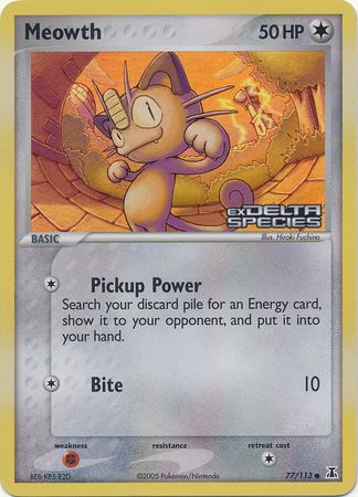 Meowth (77/113) (Stamped) [EX: Delta Species] | Tables and Towers