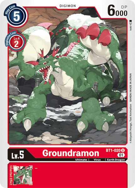 Groundramon [BT1-020] (Alternative Art) [Starter Deck: Gallantmon] | Tables and Towers