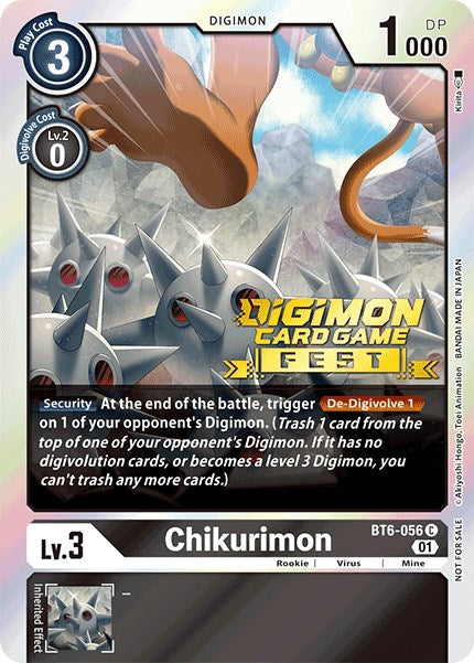 Chikurimon [BT6-056] (Digimon Card Game Fest 2022) [Double Diamond Promos] | Tables and Towers