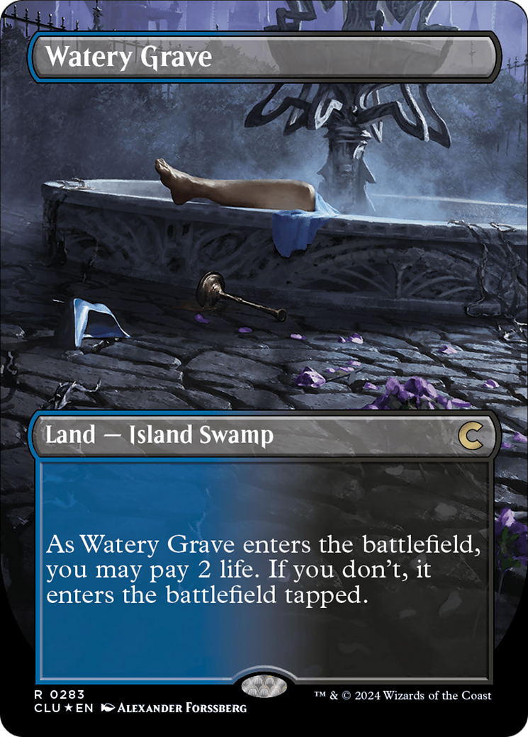 Watery Grave (Borderless) [Ravnica: Clue Edition] | Tables and Towers