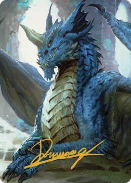 Young Blue Dragon Art Card (Gold-Stamped Signature) [Commander Legends: Battle for Baldur's Gate Art Series] | Tables and Towers