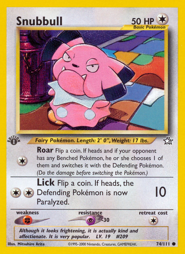 Snubbull (74/111) [Neo Genesis 1st Edition] | Tables and Towers