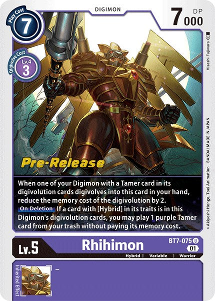 Rhihimon [BT7-075] [Next Adventure Pre-Release Cards] | Tables and Towers