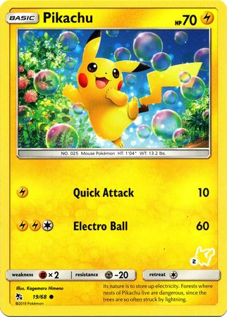 Pikachu (19/68) (Pikachu Stamp #2) [Battle Academy 2020] | Tables and Towers