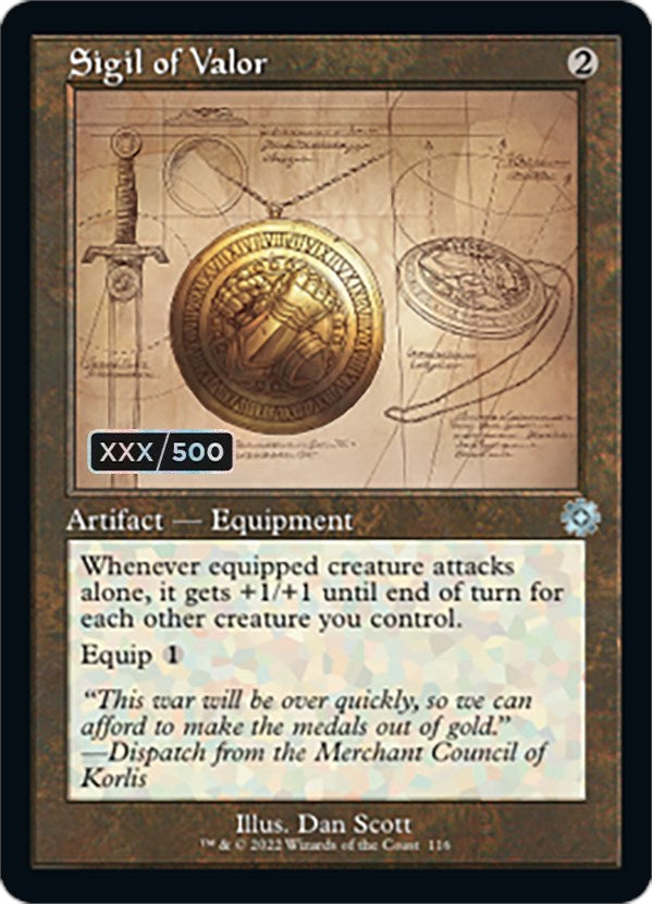 Sigil of Valor (Retro Schematic) (Serialized) [The Brothers' War Retro Artifacts] | Tables and Towers