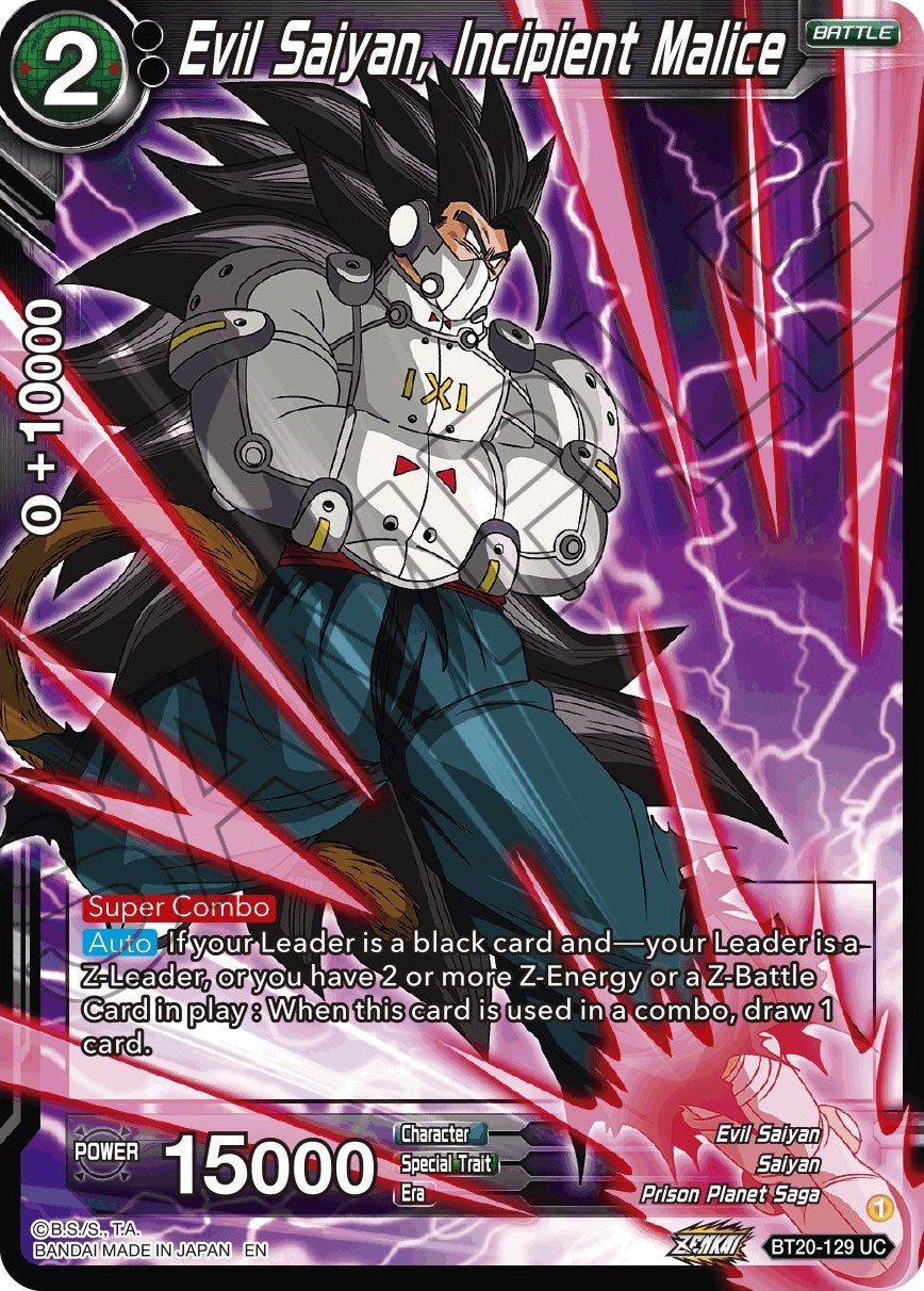 Evil Saiyan, Incipient Malice (BT20-129) [Power Absorbed] | Tables and Towers