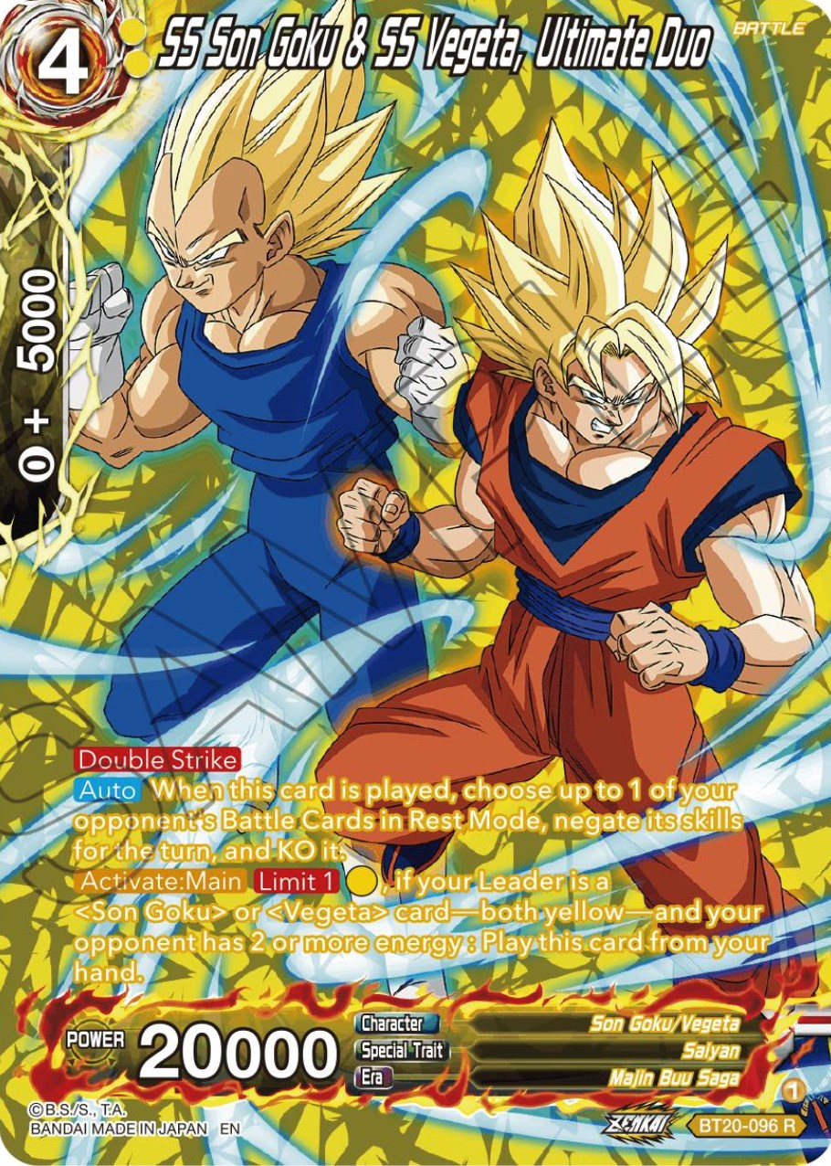 SS Son Goku & SS Vegeta, Ultimate Duo (Silver Foil) (BT20-096) [Power Absorbed] | Tables and Towers