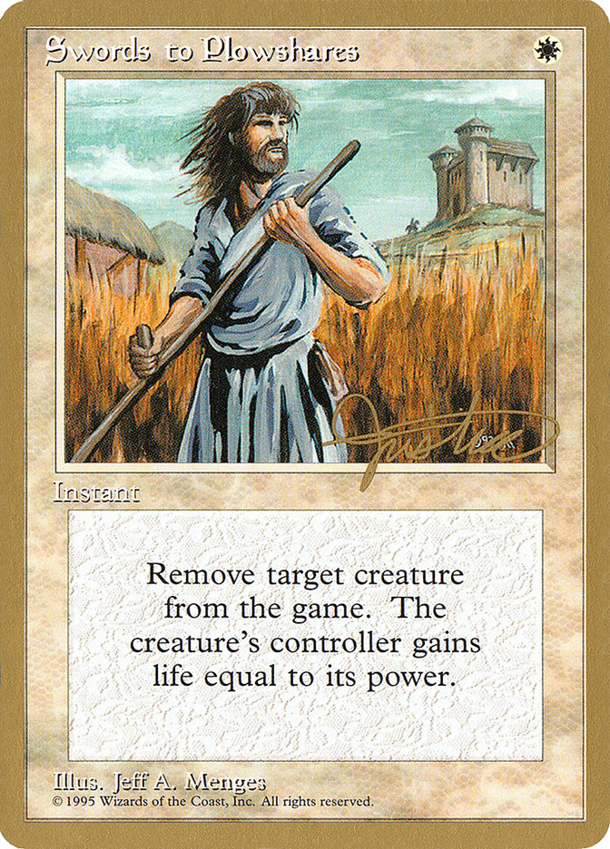 Swords to Plowshares (Mark Justice) [Pro Tour Collector Set] | Tables and Towers