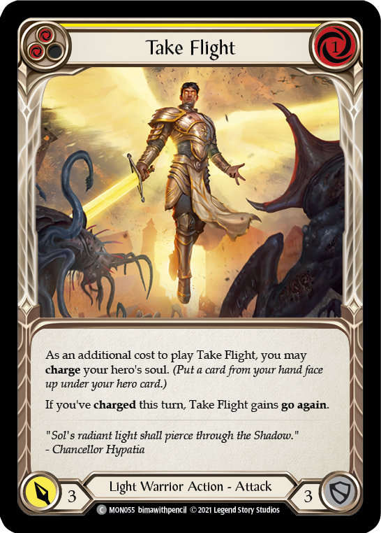 Take Flight (Yellow) [MON055] (Monarch)  1st Edition Normal | Tables and Towers