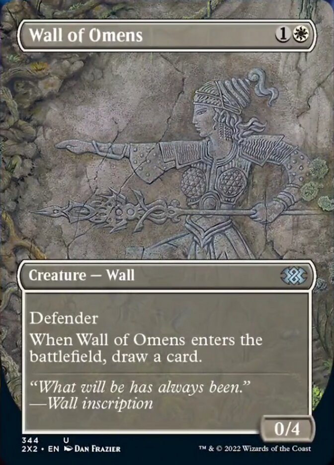 Wall of Omens (Borderless Alternate Art) [Double Masters 2022] | Tables and Towers