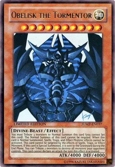 Obelisk the Tormentor [JUMP-EN037] Ultra Rare | Tables and Towers