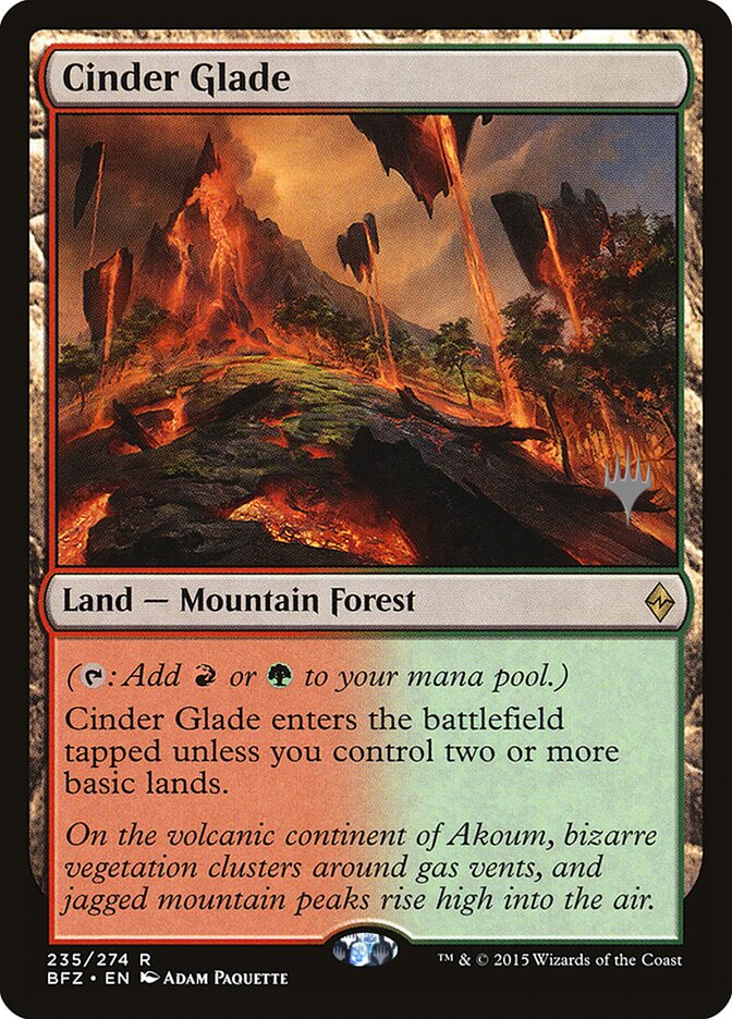 Cinder Glade (Promo Pack) [Battle for Zendikar Promos] | Tables and Towers