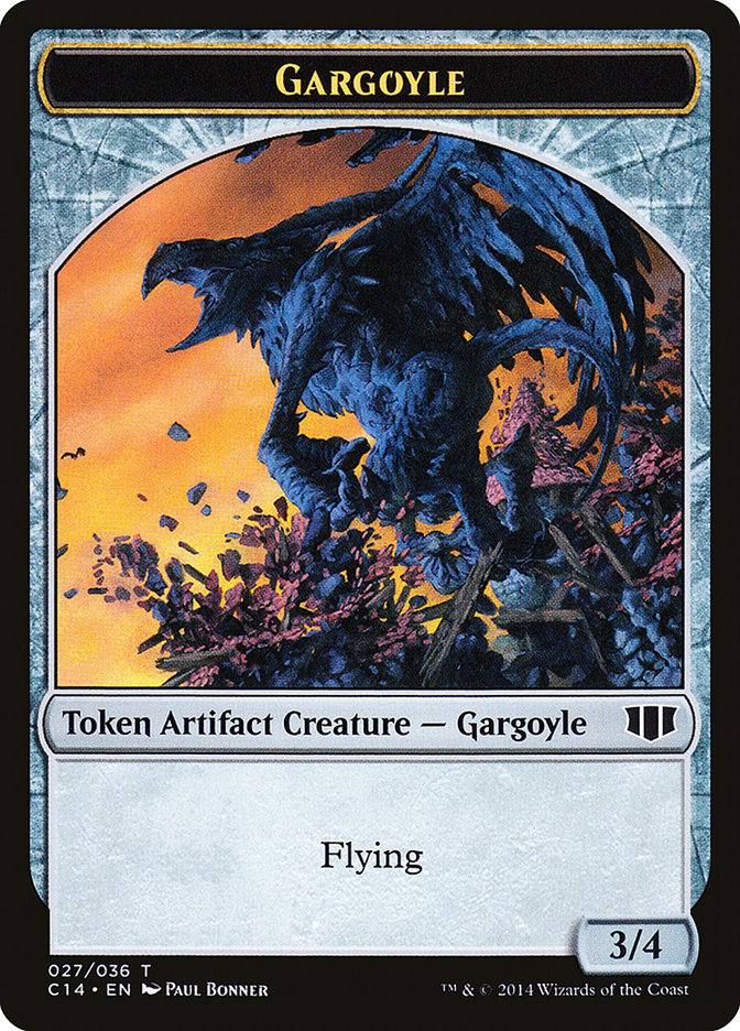 Gargoyle // Elf Warrior Double-Sided Token [Commander 2014 Tokens] | Tables and Towers