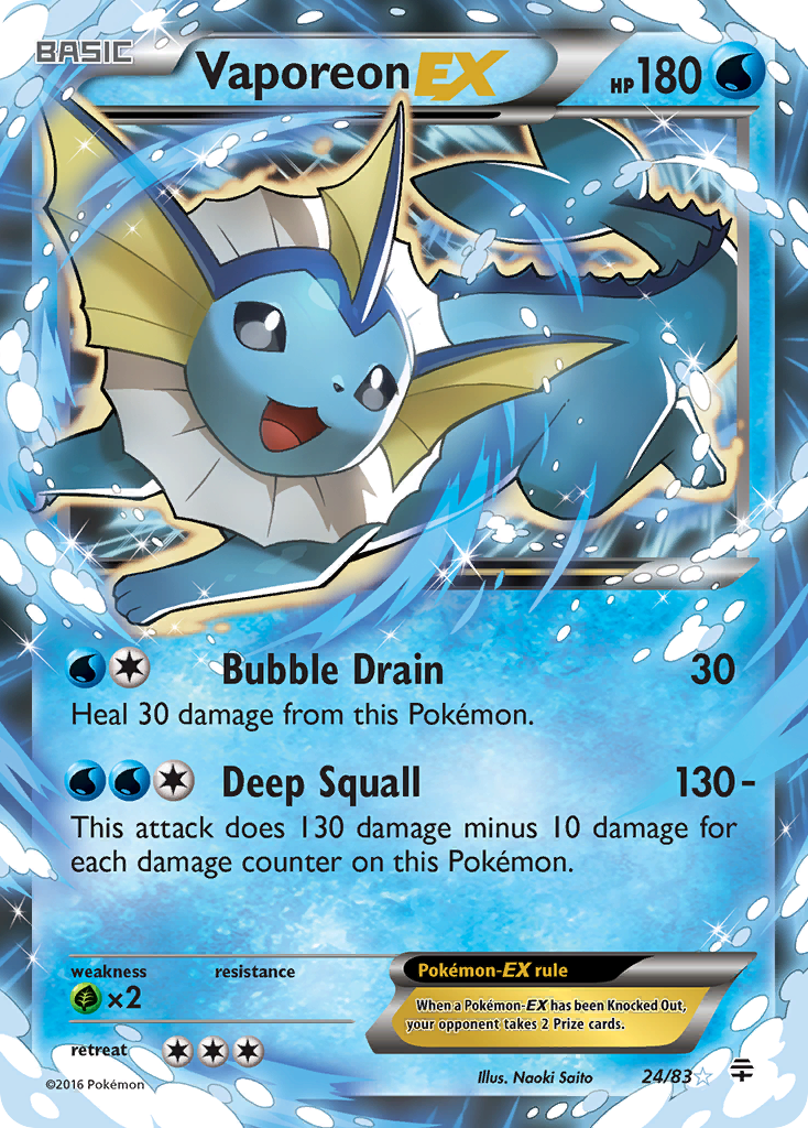 Vaporeon EX (24/83) [XY: Generations] | Tables and Towers