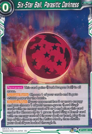 Six-Star Ball, Parasitic Darkness (BT12-081) [Vicious Rejuvenation] | Tables and Towers