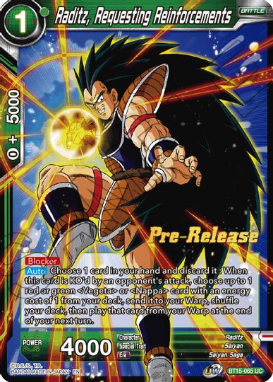 Raditz, Requesting Reinforcements (BT15-065) [Saiyan Showdown Prerelease Promos] | Tables and Towers