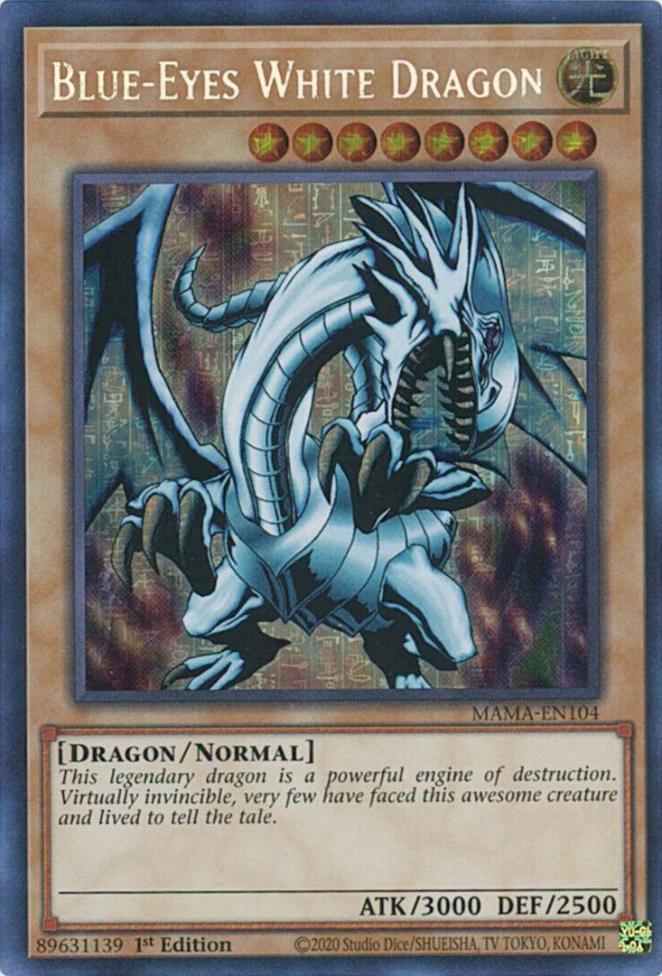 Blue-Eyes White Dragon [MAMA-EN104] Ultra Pharaoh's Rare | Tables and Towers