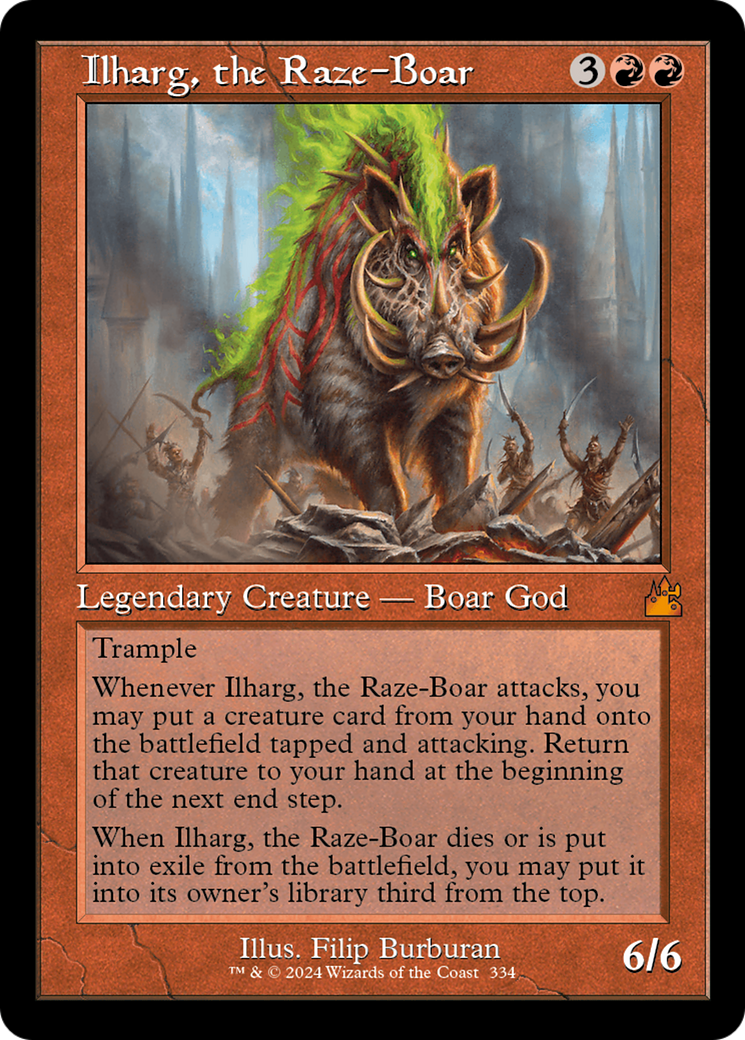 Ilharg, the Raze-Boar (Retro Frame) [Ravnica Remastered] | Tables and Towers