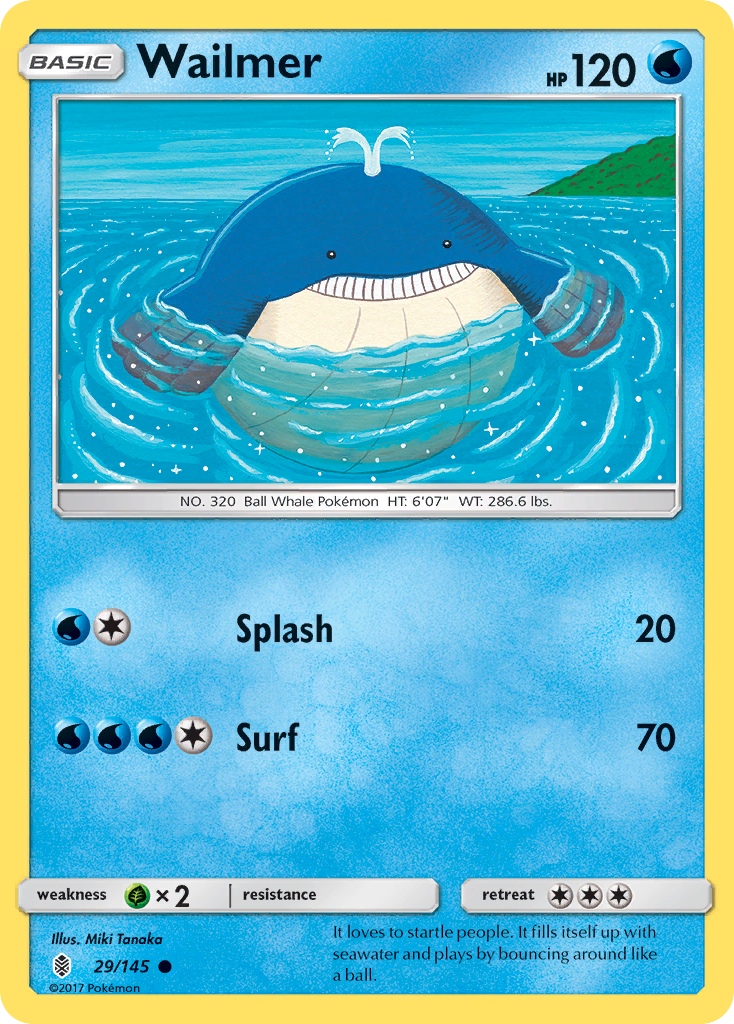 Wailmer (29/145) [Sun & Moon: Guardians Rising] | Tables and Towers