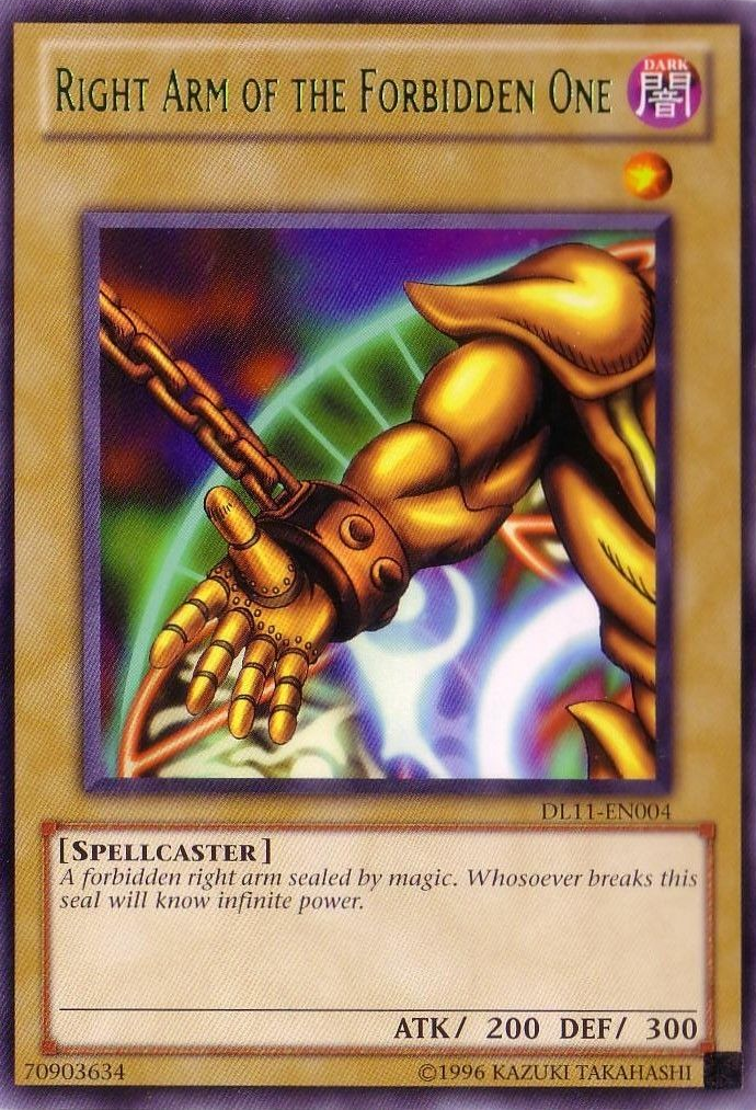 Right Arm of the Forbidden One (Green) [DL11-EN004] Rare | Tables and Towers