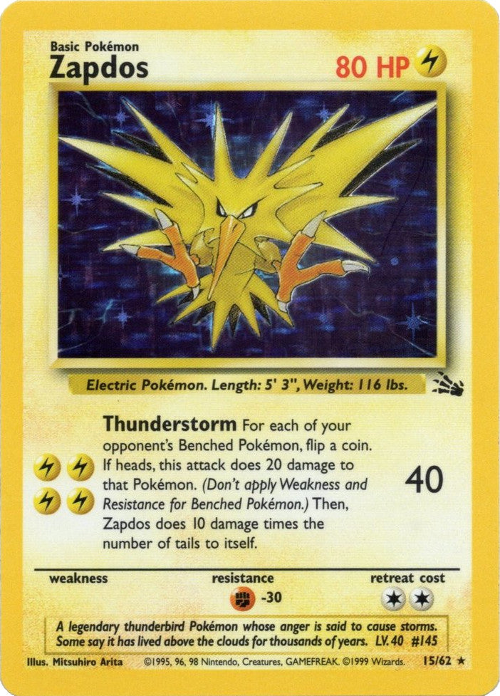 Zapdos (15/62) [Fossil Unlimited] | Tables and Towers