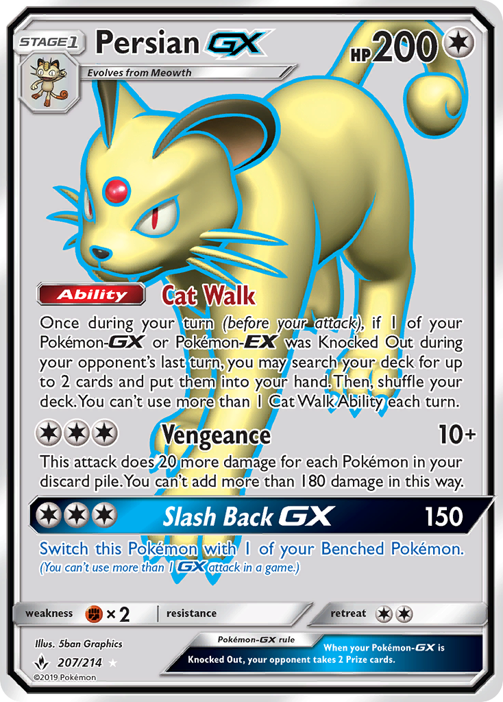 Persian GX (207/214) [Sun & Moon: Unbroken Bonds] | Tables and Towers