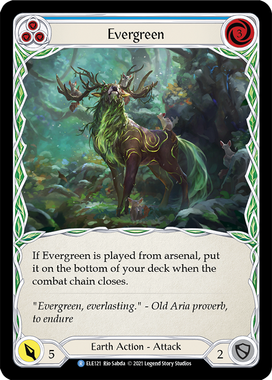 Evergreen (Blue) [ELE121] (Tales of Aria)  1st Edition Rainbow Foil | Tables and Towers