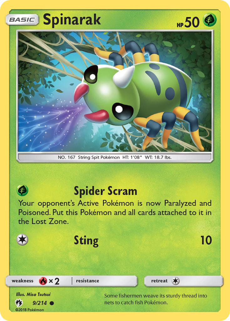 Spinarak (9/214) [Sun & Moon: Lost Thunder] | Tables and Towers