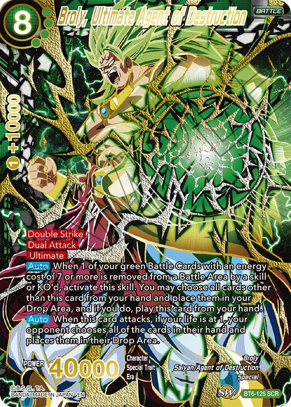 Broly, Ultimate Agent of Destruction (SCR) (BT6-125) [5th Anniversary Set] | Tables and Towers