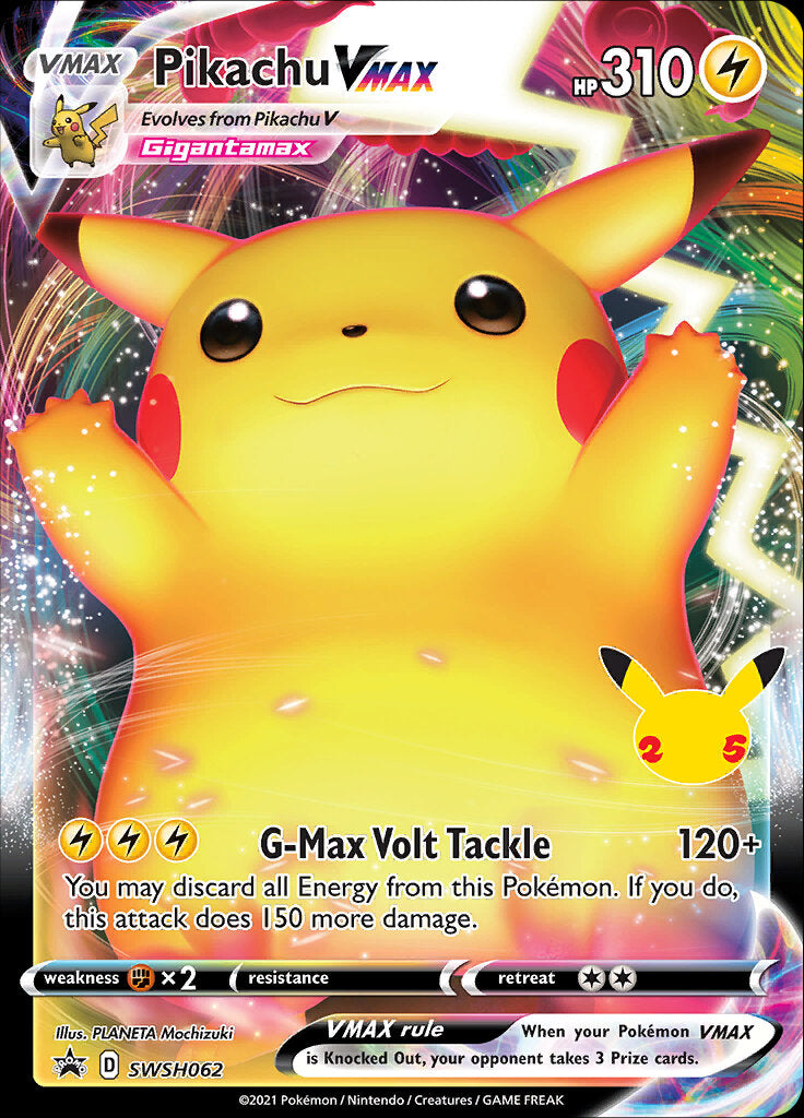 Pikachu VMAX (SWSH062) (Celebrations) [Sword & Shield: Black Star Promos] | Tables and Towers