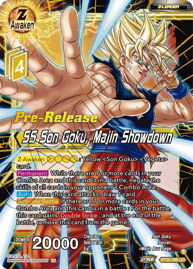 SS Son Goku, Majin Showdown (BT20-086) [Power Absorbed Prerelease Promos] | Tables and Towers