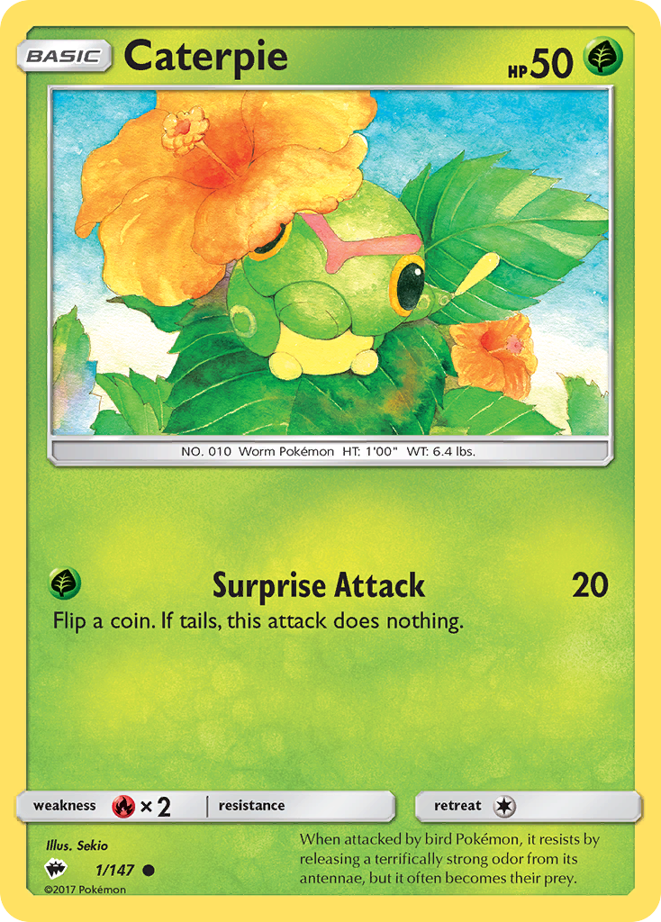 Caterpie (1/147) [Sun & Moon: Burning Shadows] | Tables and Towers