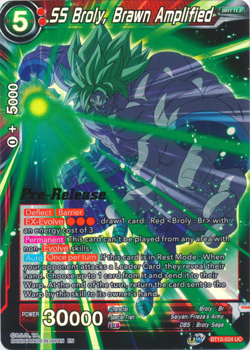 SS Broly, Brawn Amplified (BT13-024) [Supreme Rivalry Prerelease Promos] | Tables and Towers